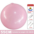 55cm anti-burst exercise ball in light pink, glossy round surface with grip lines