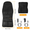 Black seat massage cushion with elastic straps and included power cables