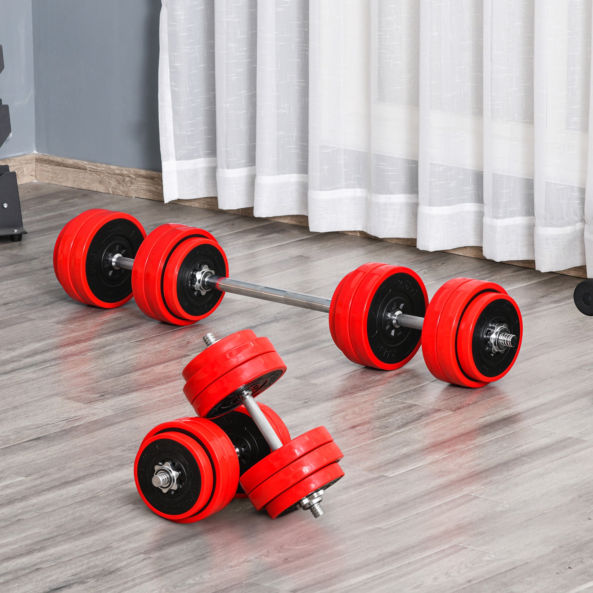 GetActive Adjustable Dumbbell & Barbell Set | 66LBS Convertible Home Gym Weights for Men & Women