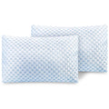 Cooling gel memory foam pillows, blue hex-pattern ventilated covers (2-pack)