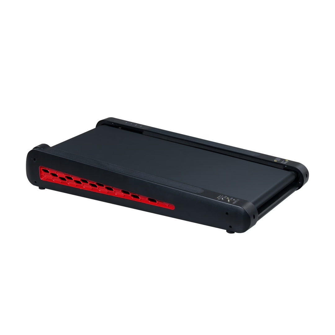 Black treadmill base with red ventilation panel visible along the side