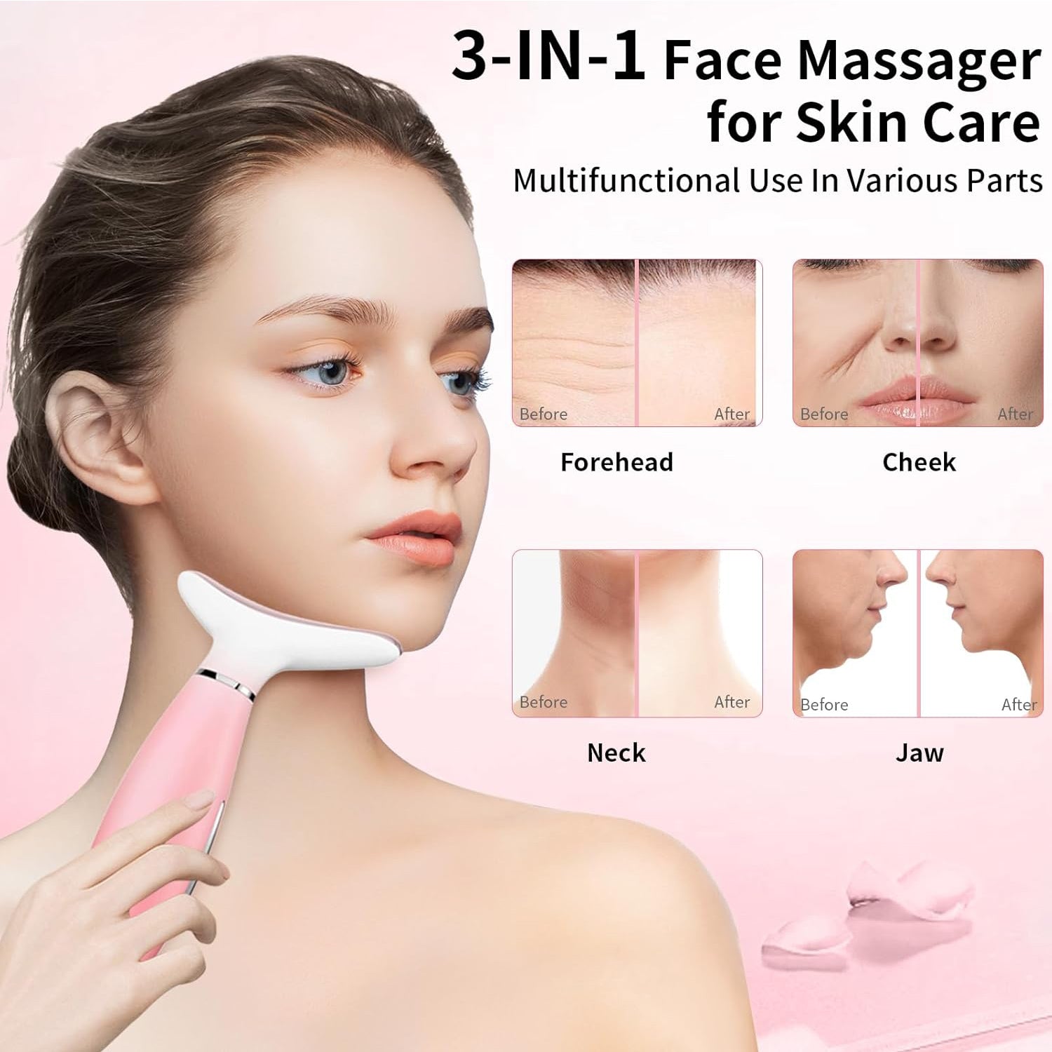GetActive 3-in-1 Neck & Face Massager | Thermal Sculpting Tool With Vibration | Skin Tightening & Double Chin Reducer