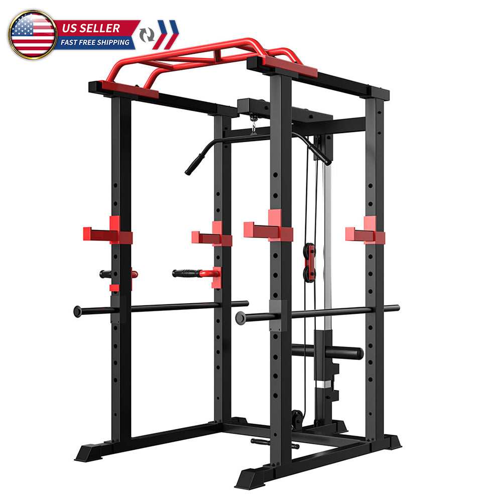 Multi-Functional Power Cage & Squat Rack — Home Gym Barbell & Pull-Up Station