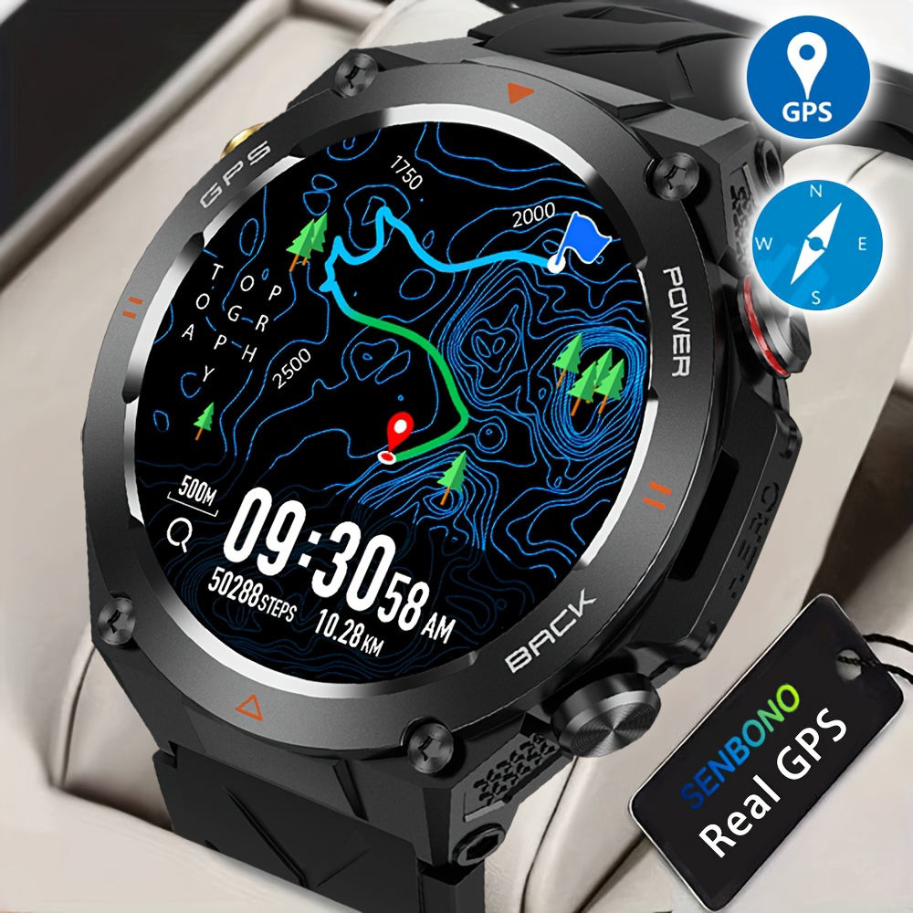 GetActive GPS Outdoor Smartwatch | Built-In GPS, Altimeter, Barometer & Compass | AI Voice | 1.45" HD