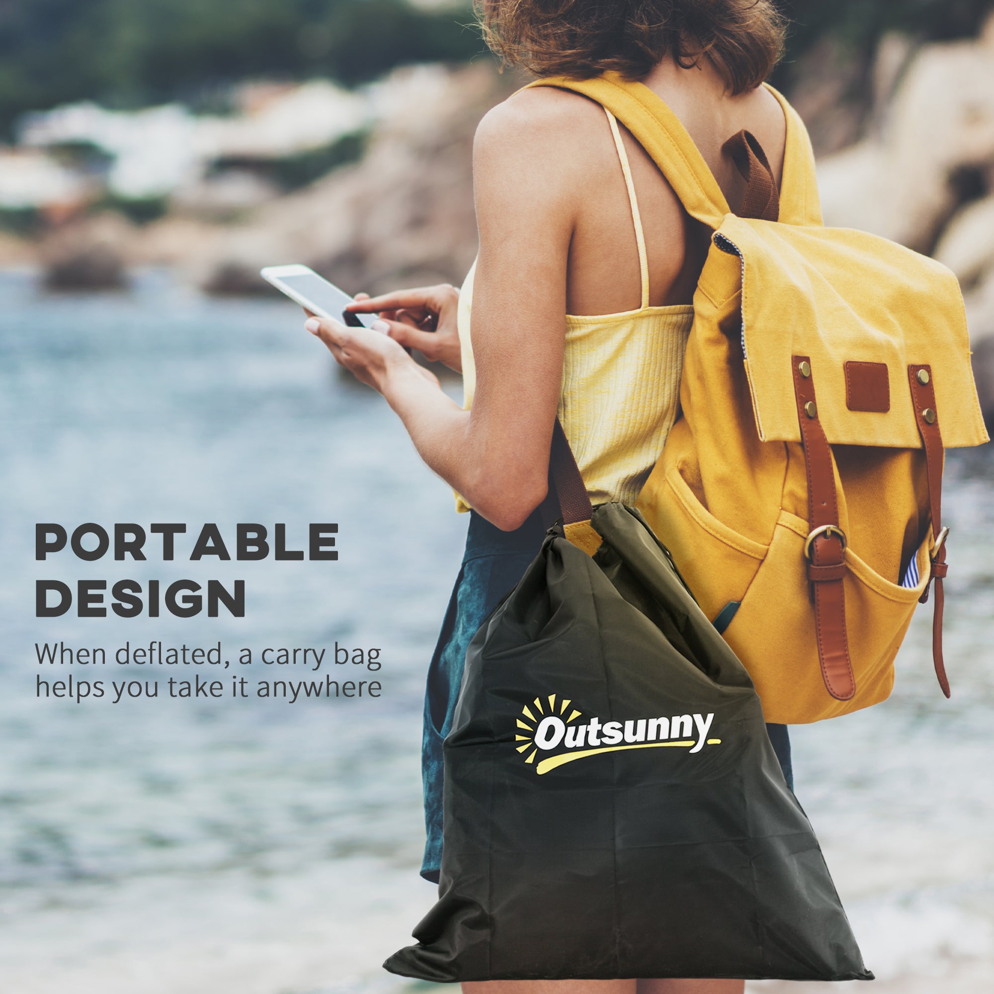 Portable cold plunge tub with black carry bag for transport