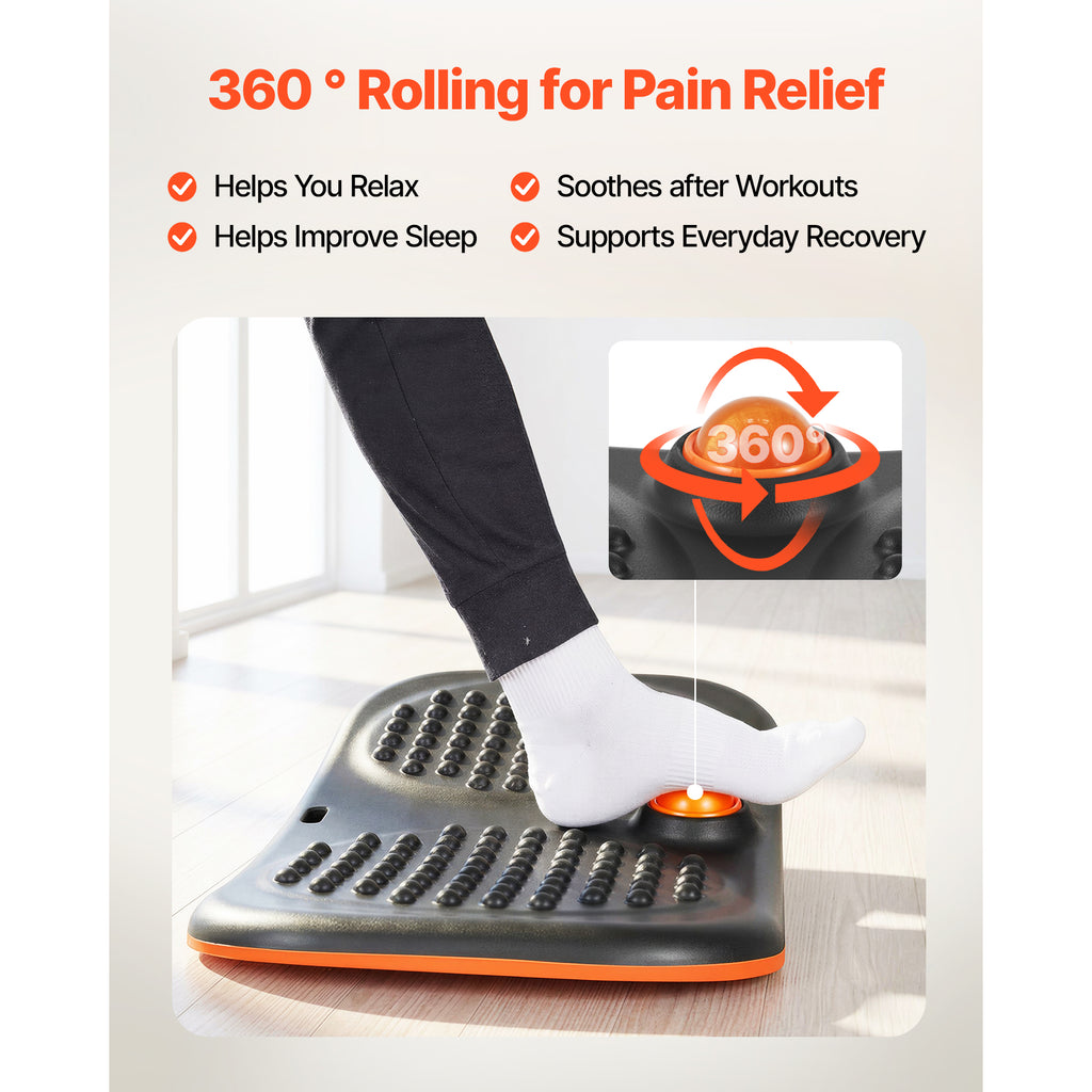 Black and gray balance board with textured nubs and orange control dome