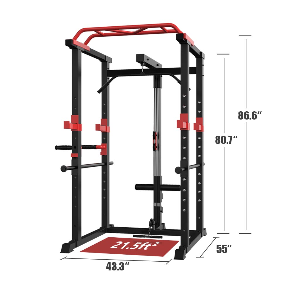 Multi-Functional Power Cage & Squat Rack — Home Gym Barbell & Pull-Up Station
