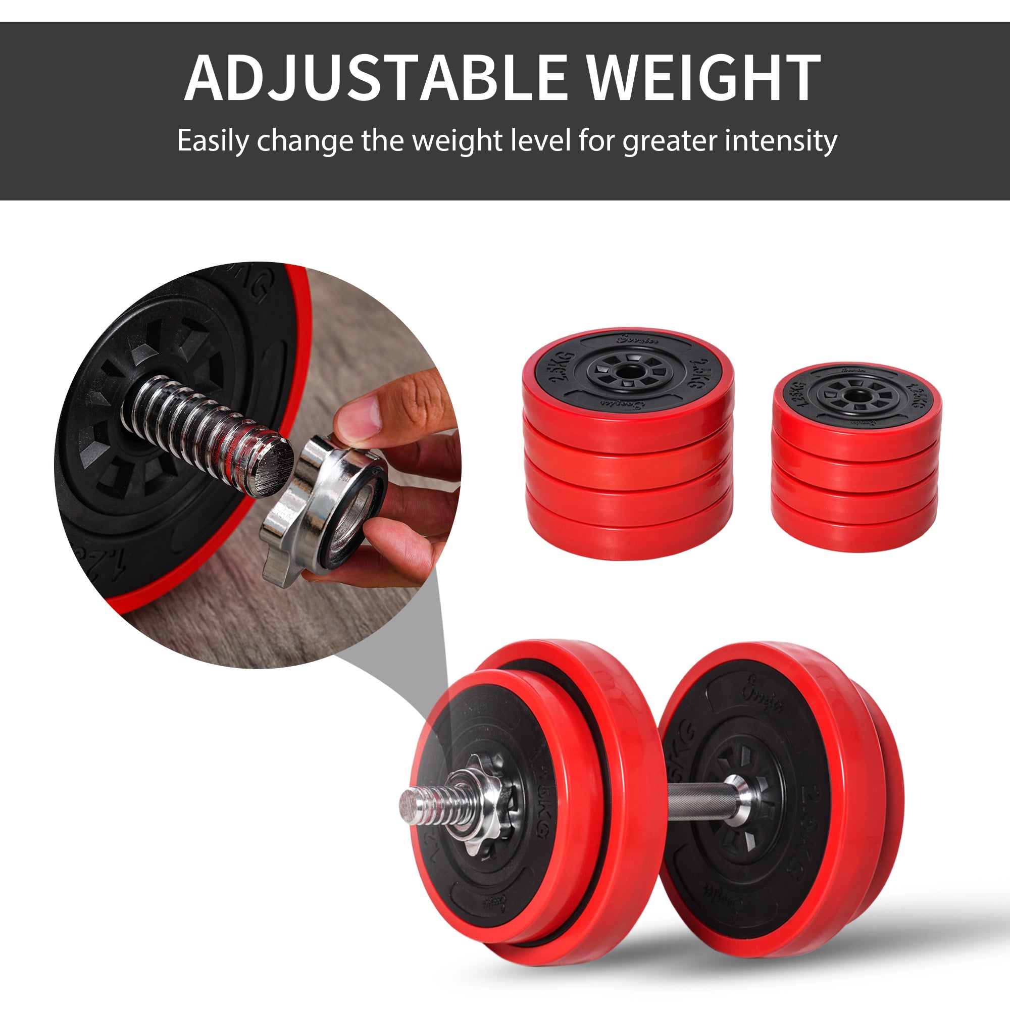 GetActive Adjustable Dumbbell & Barbell Set | 44LBS Convertible Home Gym Weights