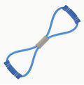 Blue 8-shape dual-loop resistance band with padded center grip