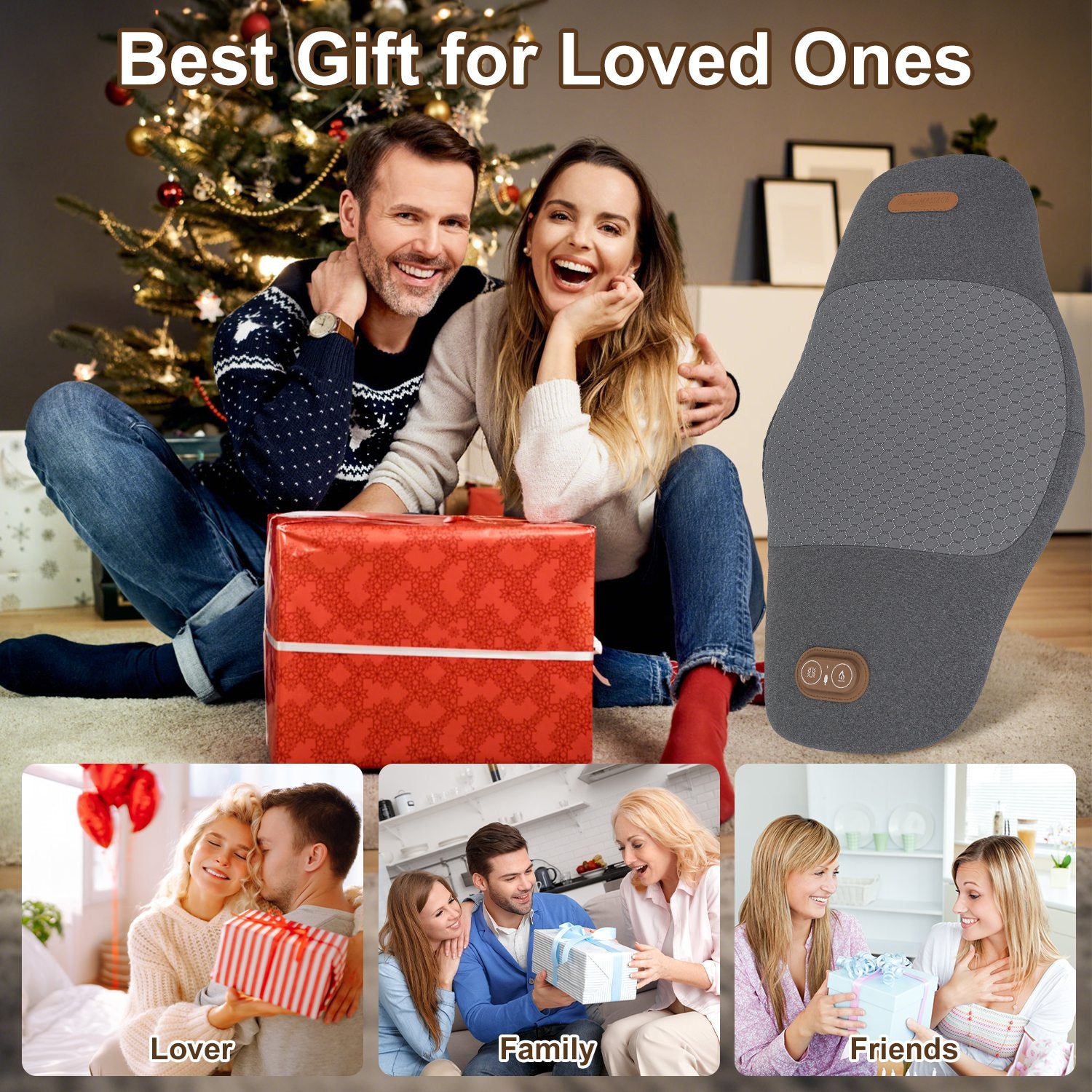 GetActive 2-in-1 Electric Lumbar Support Massager | Memory Foam Back Pillow with Heat & Vibration