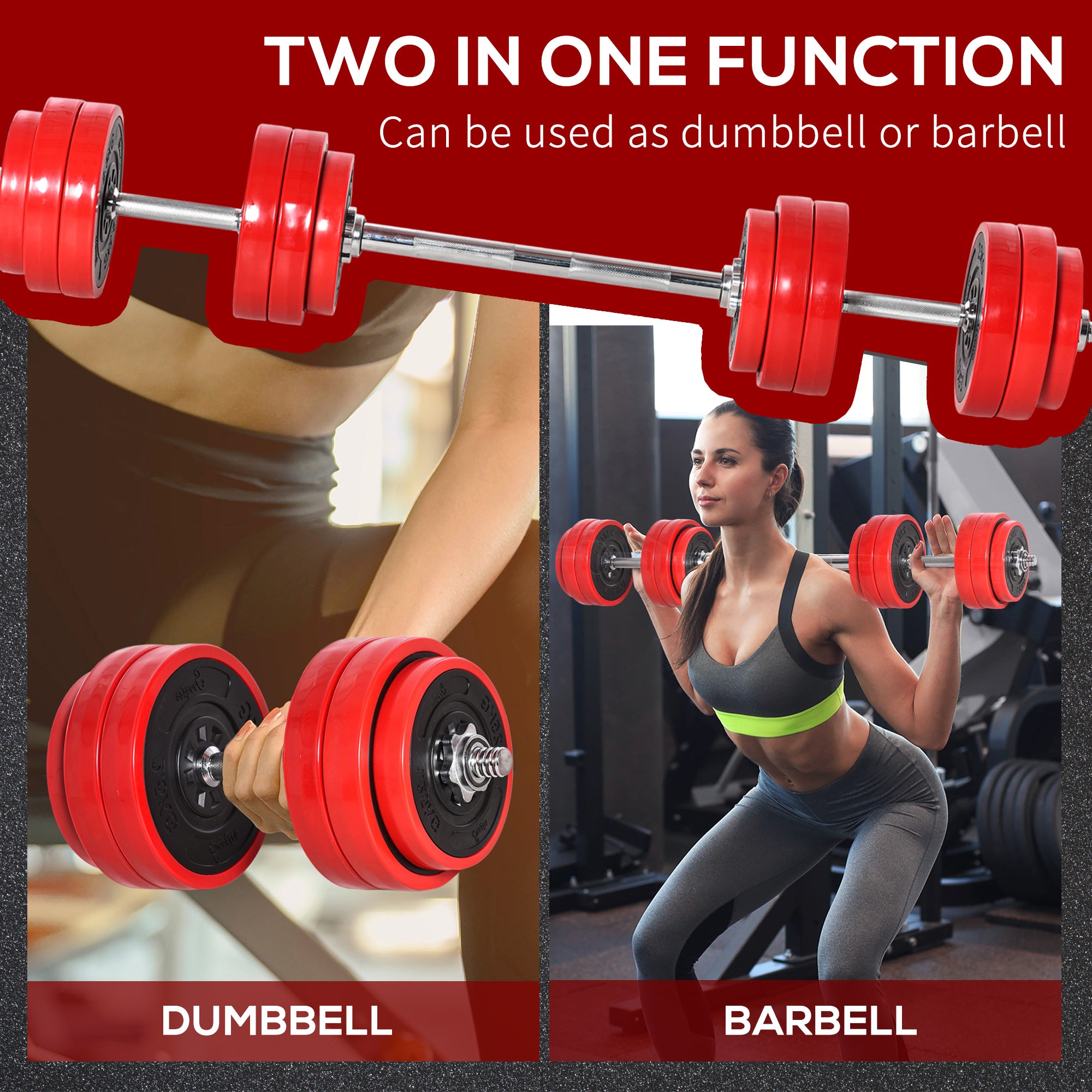 GetActive Adjustable Dumbbell & Barbell Set | 66LBS Convertible Home Gym Weights for Men & Women