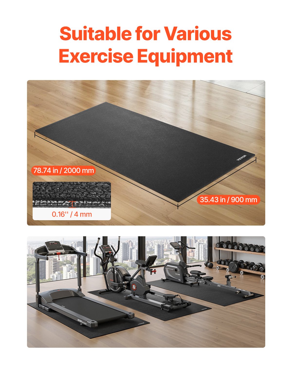 Premium Equipment Mat - Heavy-Duty Floor Protector for Home Gym
