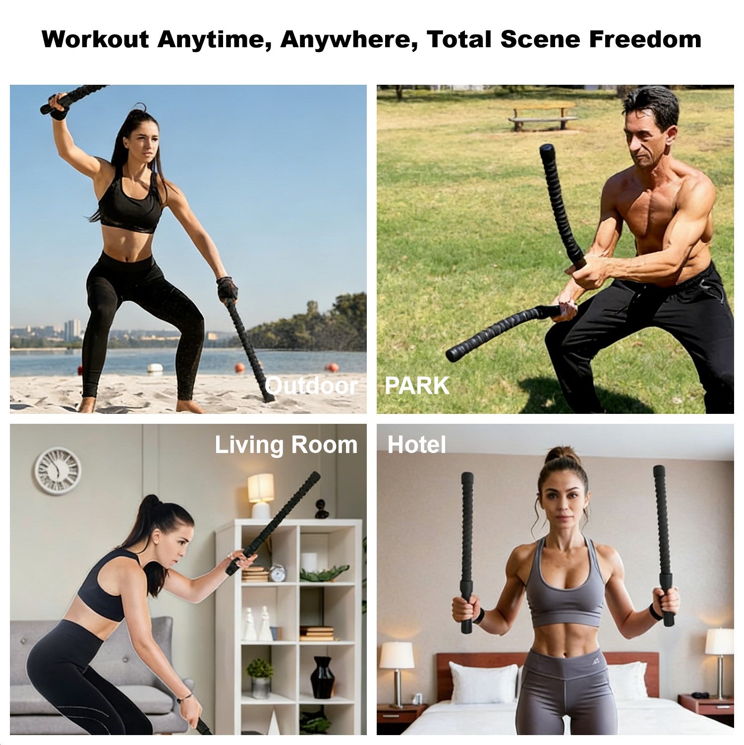 GetActive Ropeless Battle Rope — HIIT & Cardio Trainer for Home Gym | Men & Women