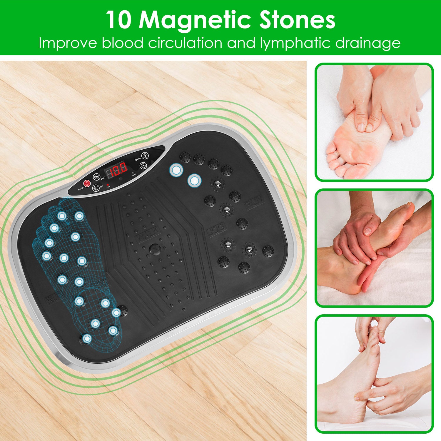 GetActive Whole Body Vibration Platform | Home Fitness Machine with Resistance Bands & Remote Control