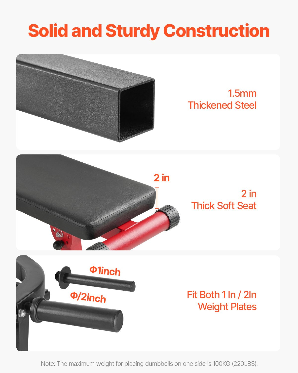 Black padded bench on bench press machine with thick steel frame detail