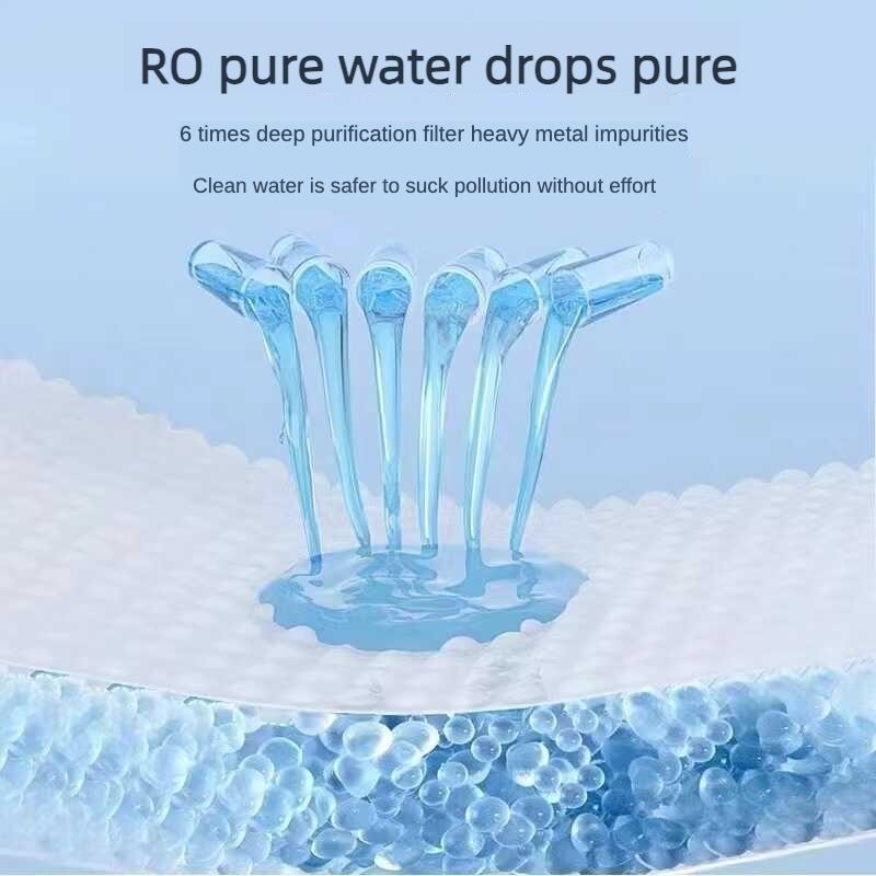 Infographic graphic for RO pure water droplets and purification concept for eye wipes