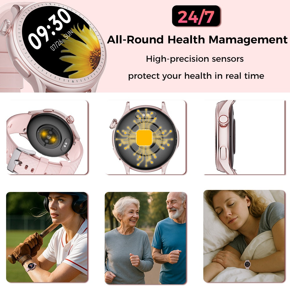 GetActive Round AMOLED Smartwatch | Sport Modes, Heart Rate & Wellness Tracker