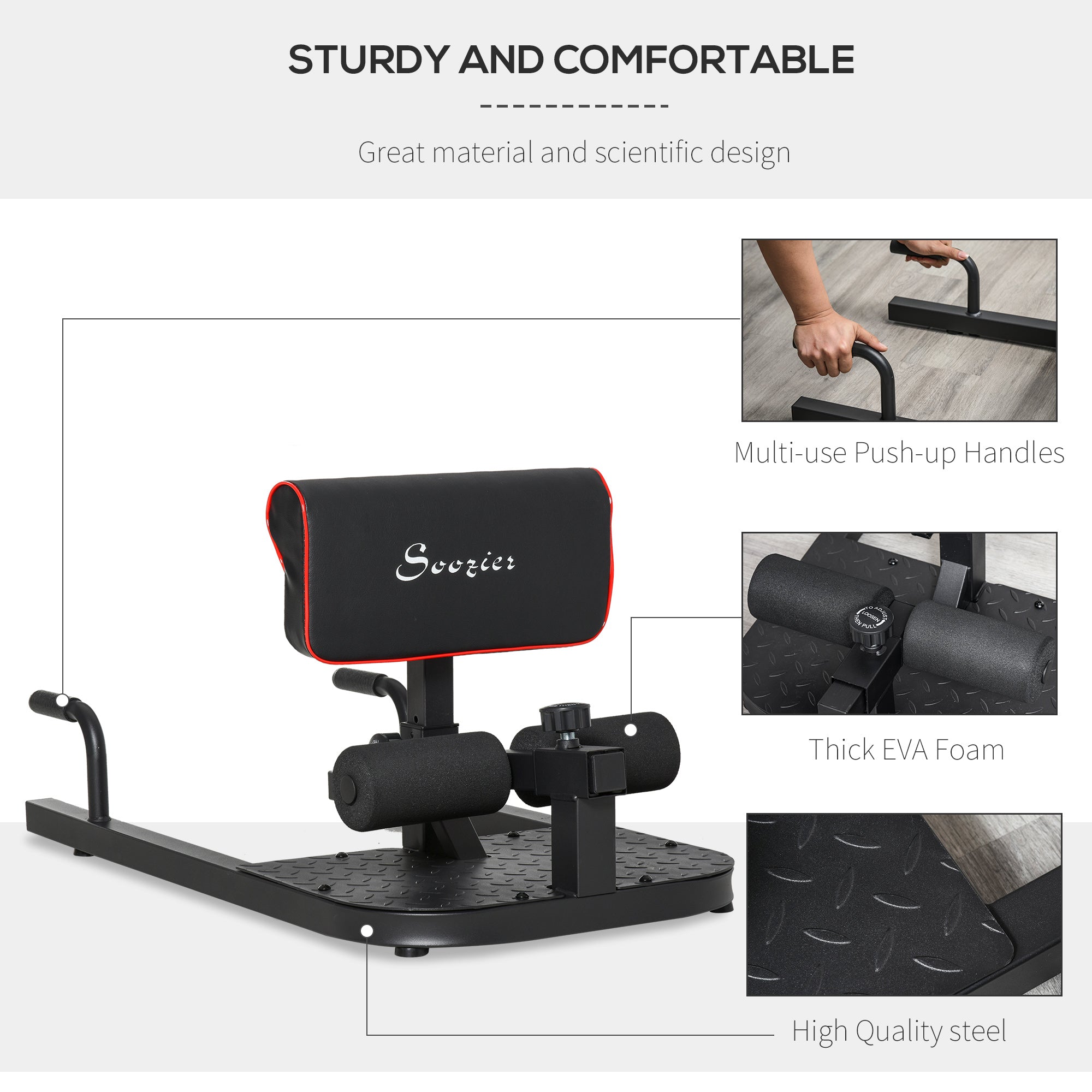 GetActive 3-in-1 Home Gym Station | Push Up, Sit Up & Squat Trainer