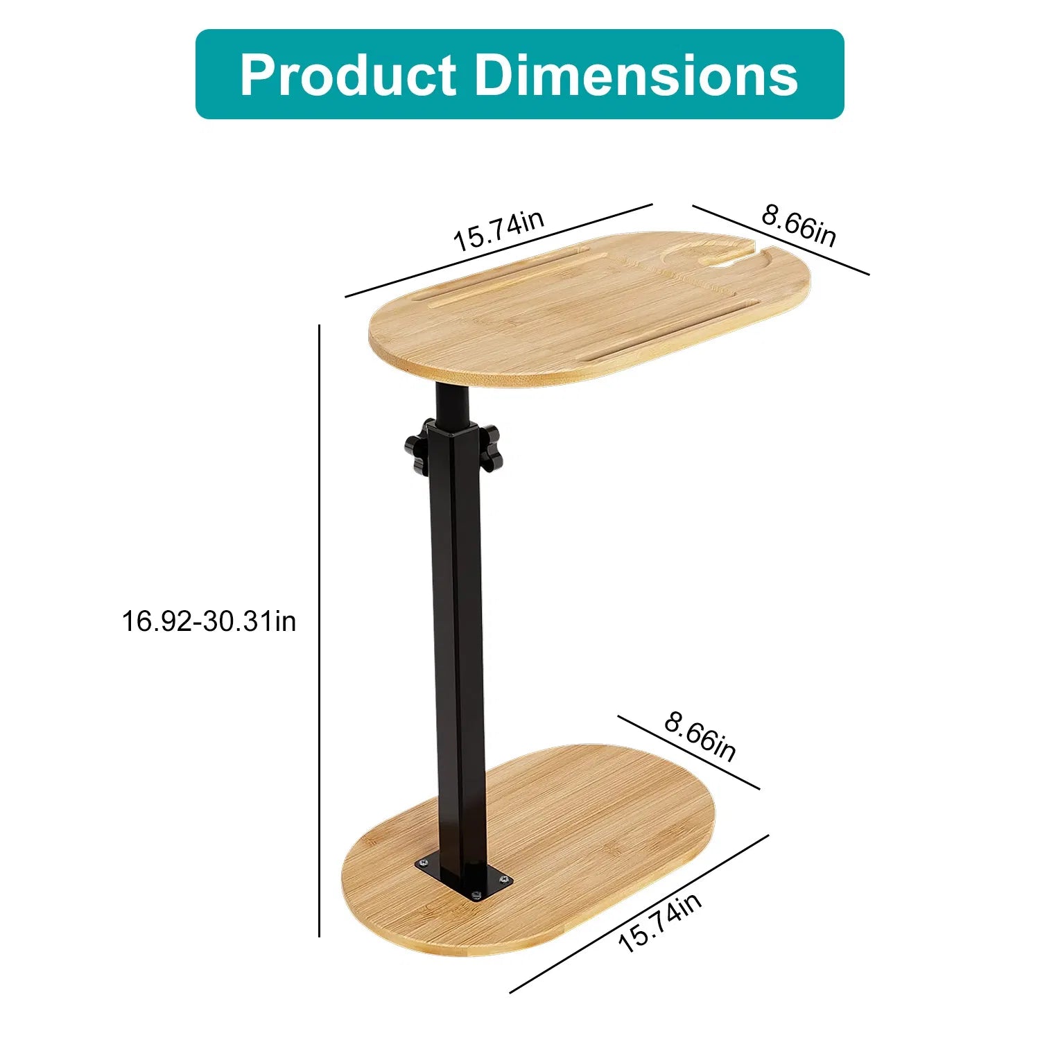Bamboo bathtub tray caddy dimensions with lift stand and oval base