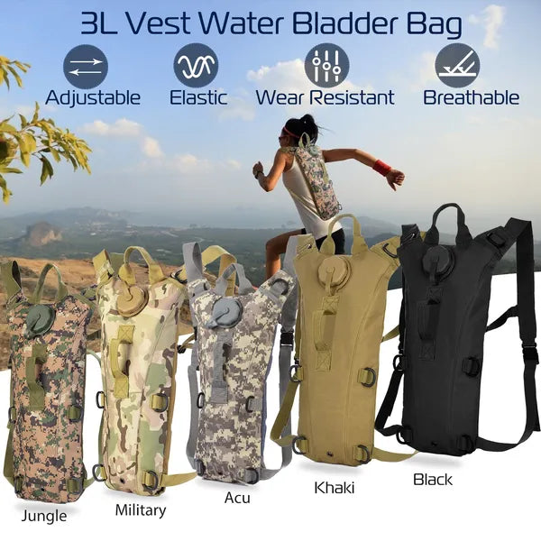 Tactical Hydration Pack 3L - Outdoor Adventure Water Backpack