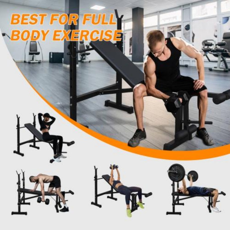 GetActive Olympic Weight Bench & Squat Rack | Full Body Home Gym Station