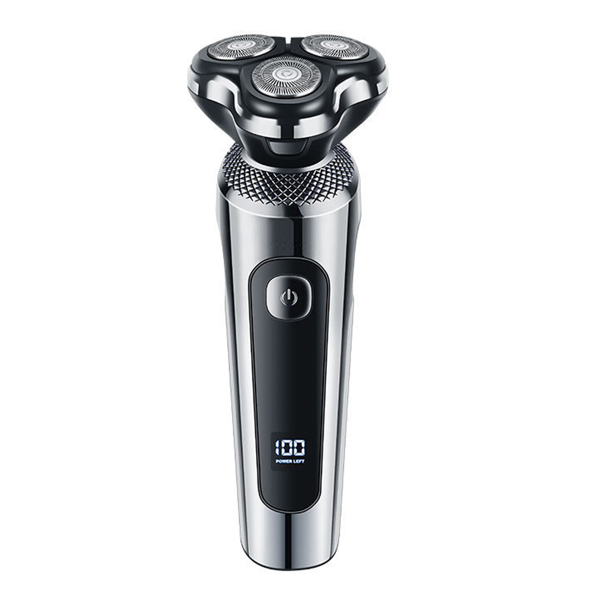 Rechargeable men's grooming kit with three round shaver heads
